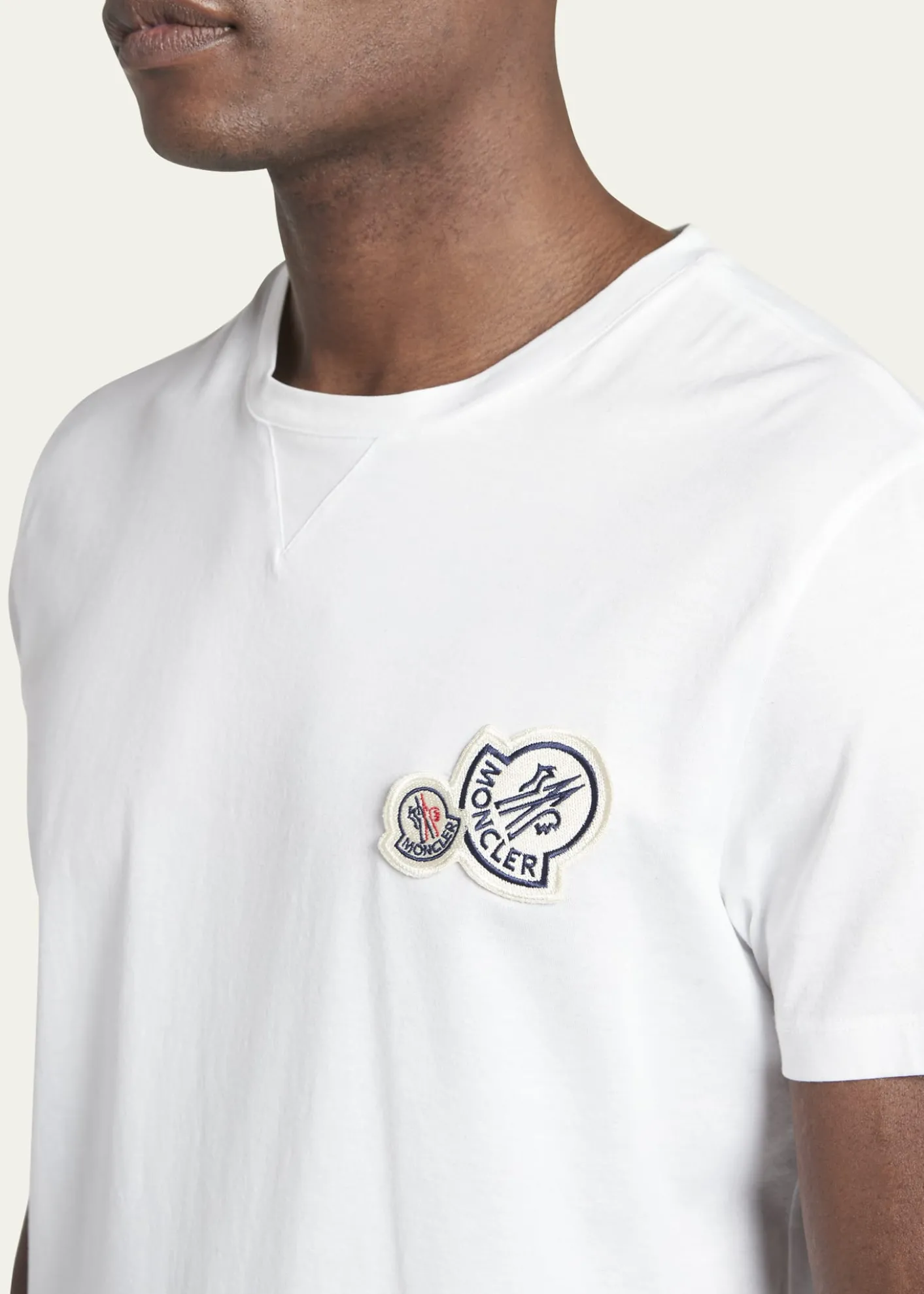 MonclerMen's Double Logo Cotton Jersey T-Shirt