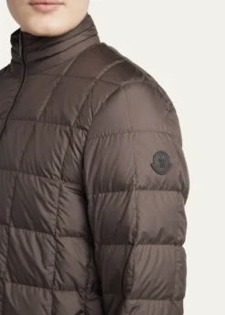 MonclerMen's Edit Dark Brown Teddy Fleece and Padded Reversible Livra Jacket