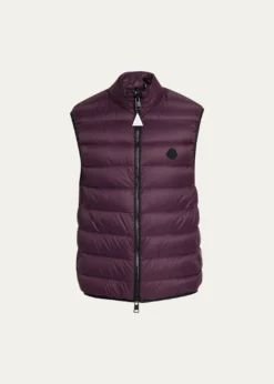 MonclerMen's Full-Zip Nylon Quilted Vest