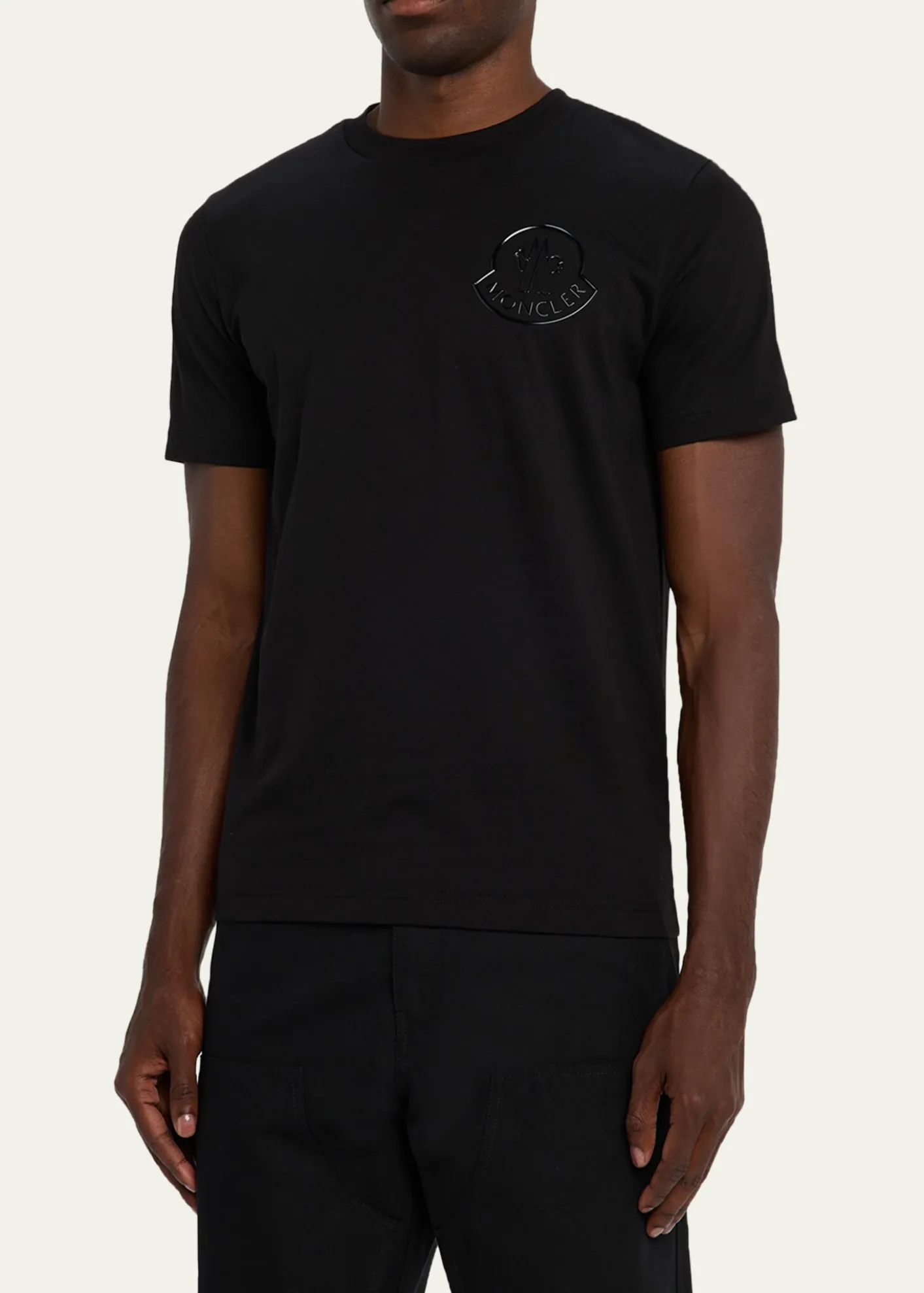 MonclerMen's Glossy Logo Crewneck T-Shirt