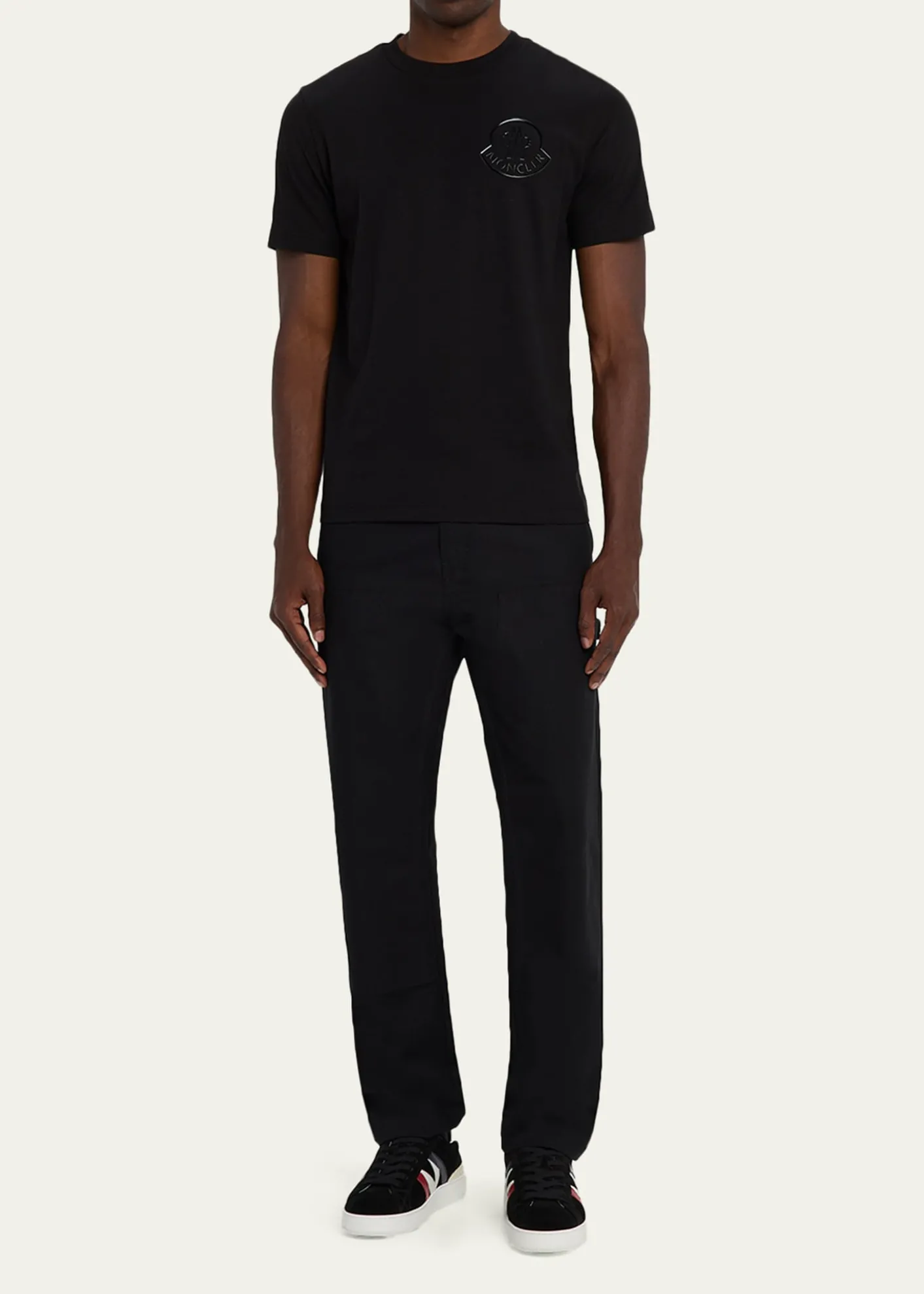 MonclerMen's Glossy Logo Crewneck T-Shirt