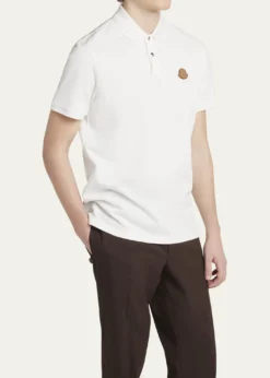 MonclerMen's Leather-Emblem Polo Shirt