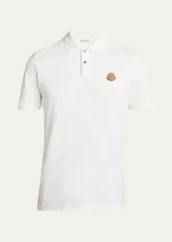 MonclerMen's Leather-Emblem Polo Shirt
