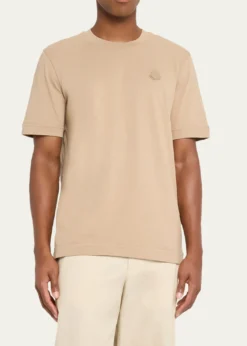 MonclerMen's Leather Logo Crewneck T-Shirt