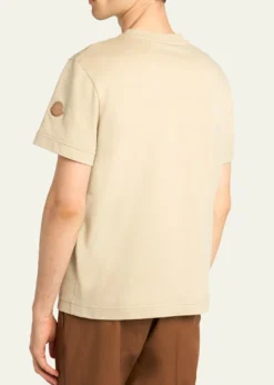 MonclerMen's Leather-Trim Pocket Cotton T-Shirt