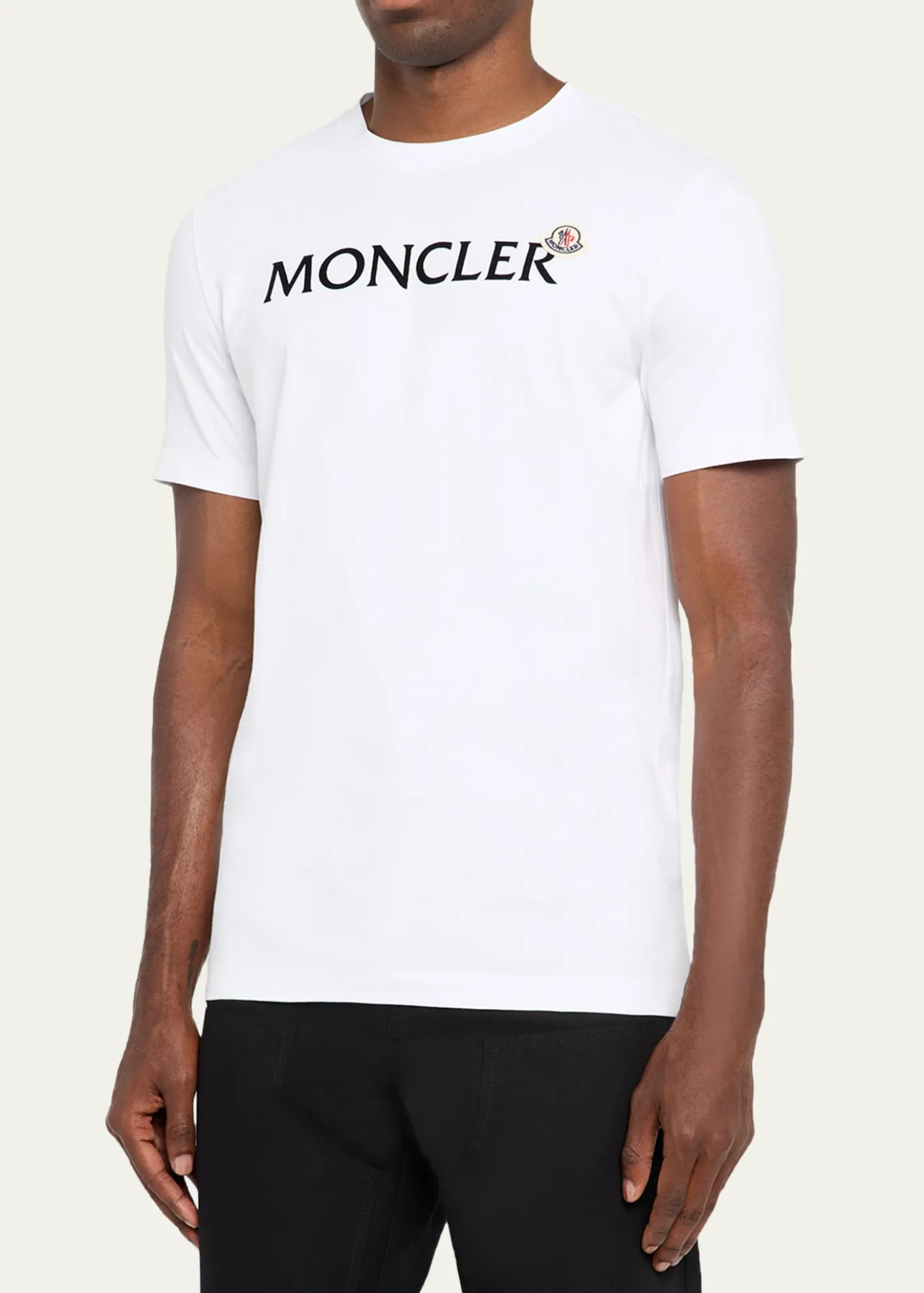 MonclerMen's Logo Script Crewneck T-Shirt