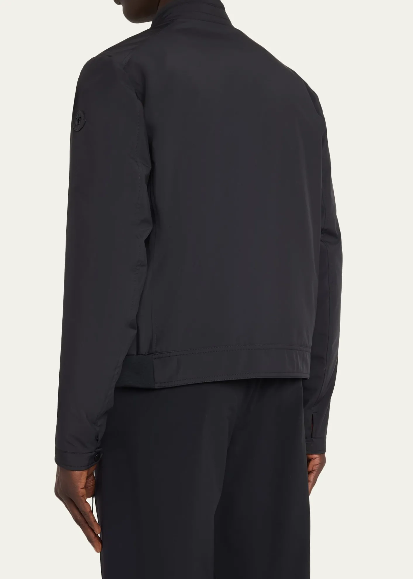 MonclerMen's Matte Band Collar Full-Zip Jacket