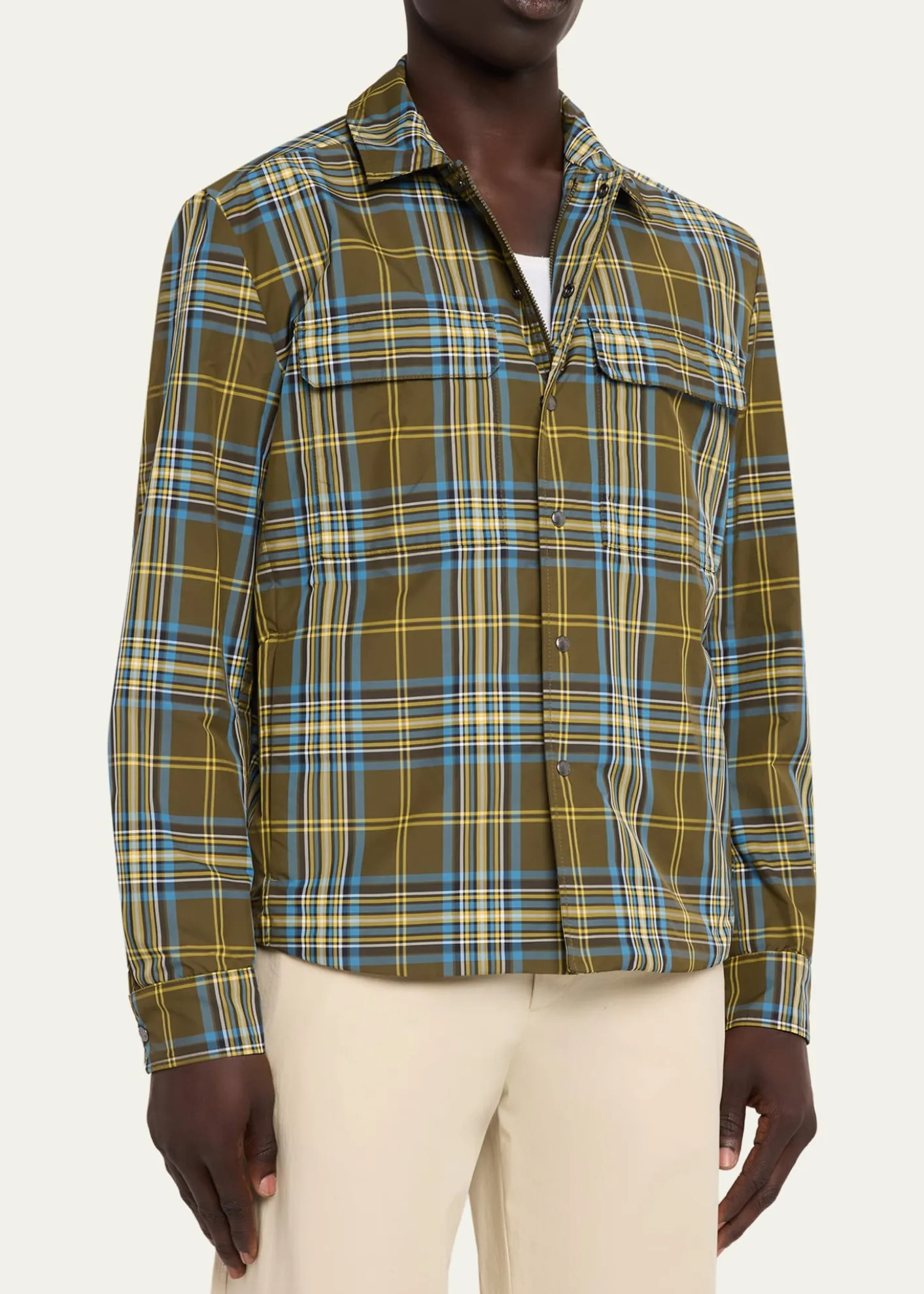 MonclerMen's Monogram Checked Nylon Shirt Jacket