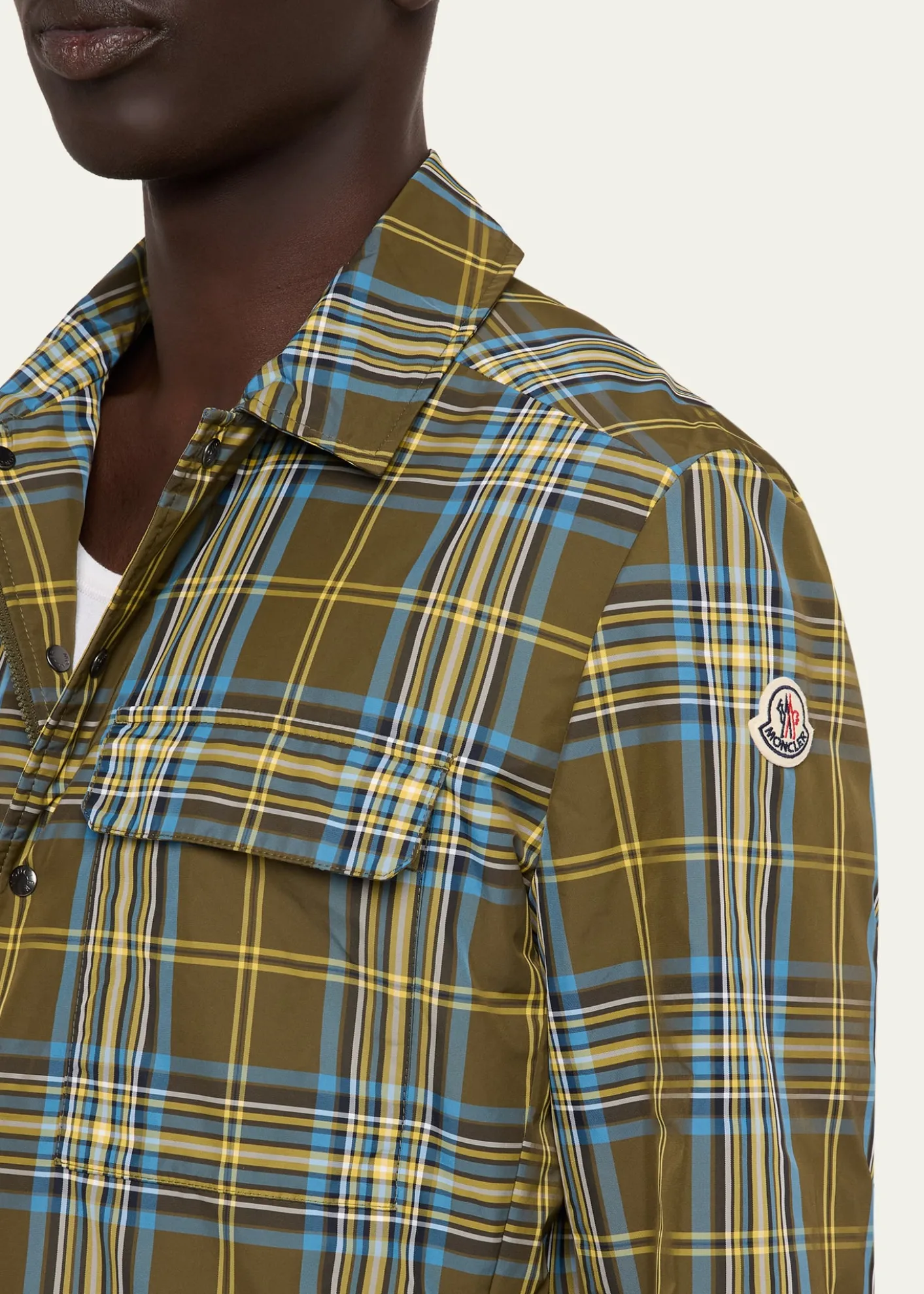 MonclerMen's Monogram Checked Nylon Shirt Jacket