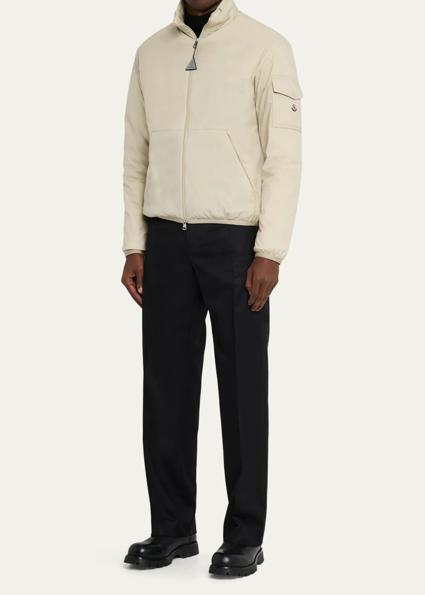 MonclerMen's Nylon Jacket with Stowaway Hood