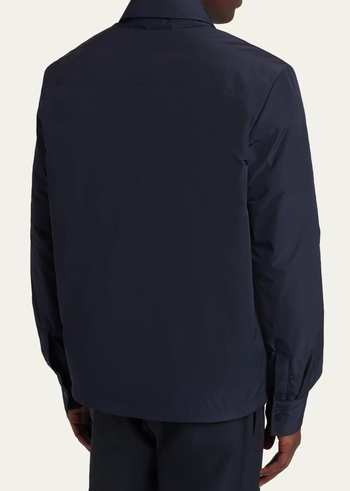 MonclerMen's Nylon Leather-Trim Full-Zip Shirt Jacket