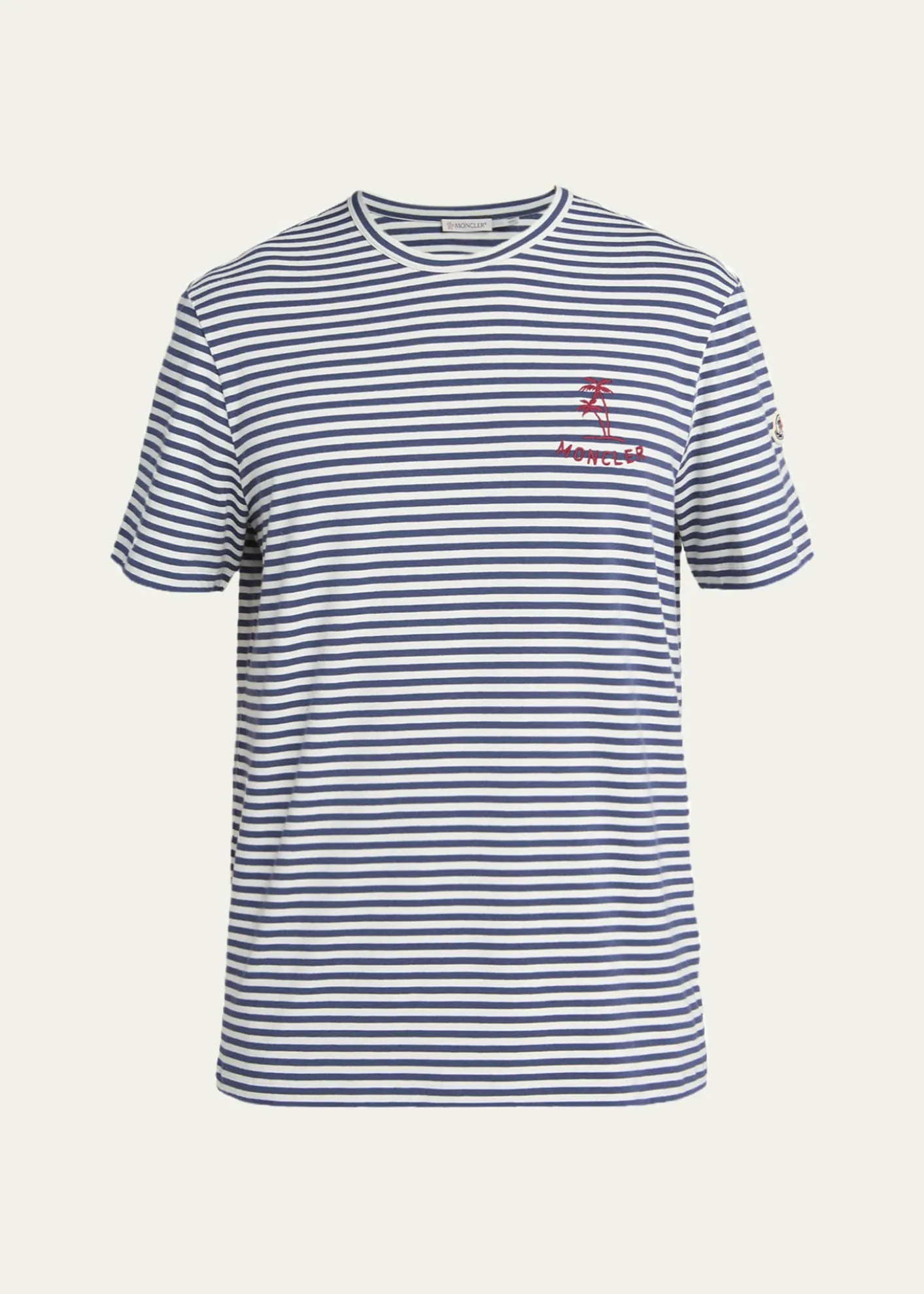 MonclerMen's Palm Logo Striped Short-Sleeve T-Shirt