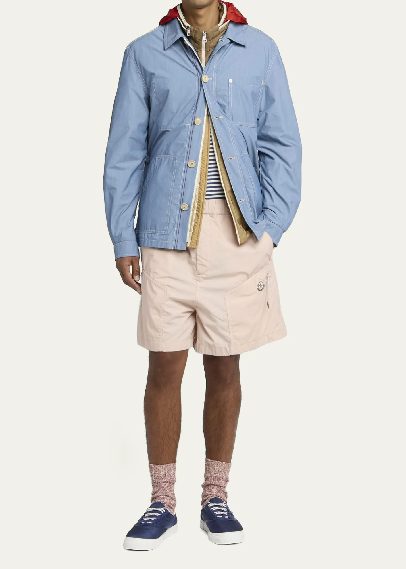 MonclerMen's Palm Logo Striped Short-Sleeve T-Shirt