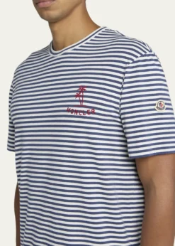 MonclerMen's Palm Logo Striped Short-Sleeve T-Shirt