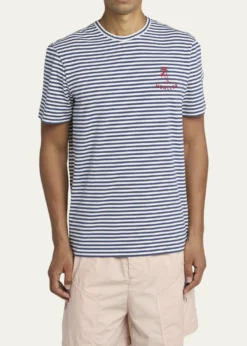 MonclerMen's Palm Logo Striped Short-Sleeve T-Shirt