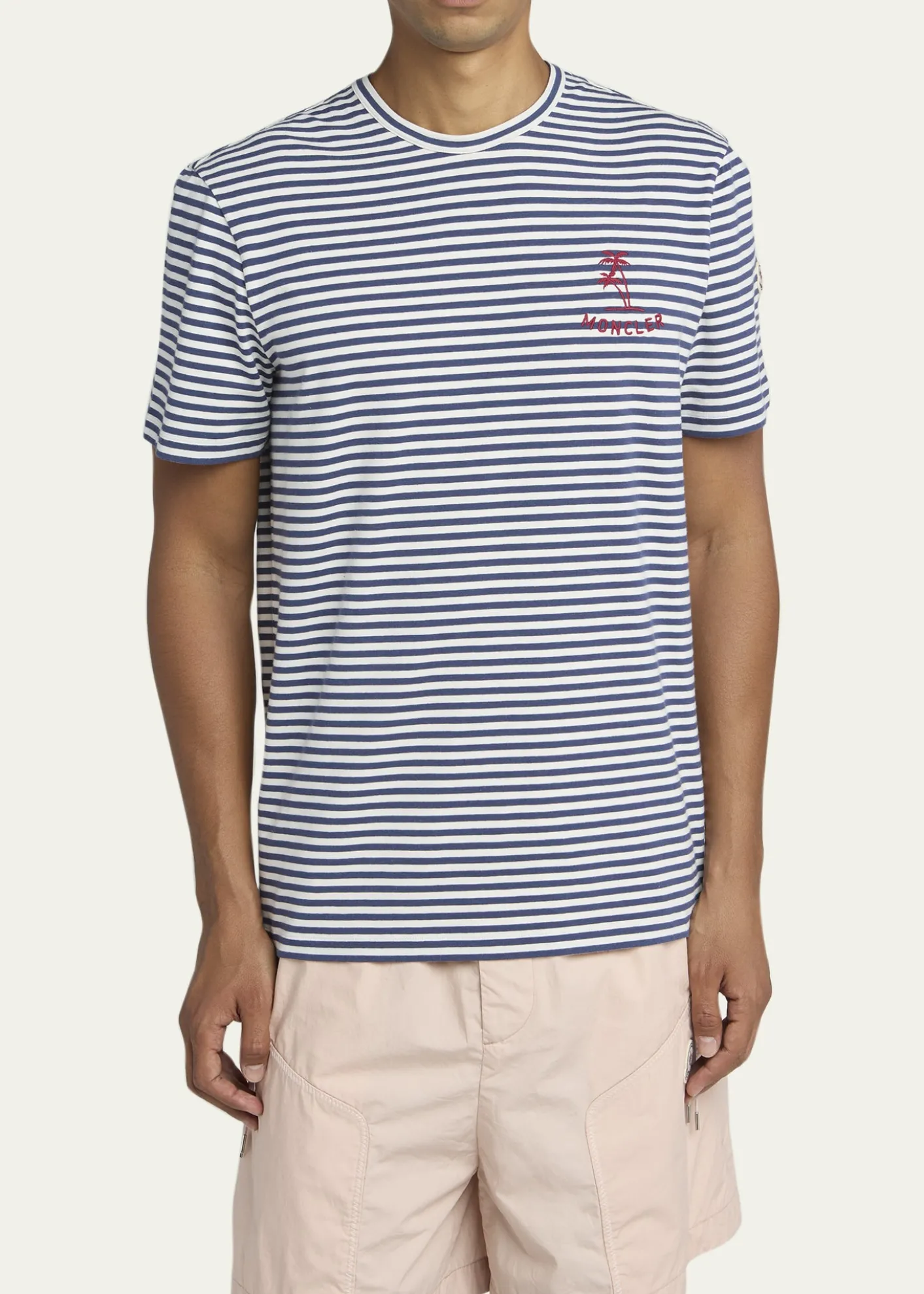 MonclerMen's Palm Logo Striped Short-Sleeve T-Shirt