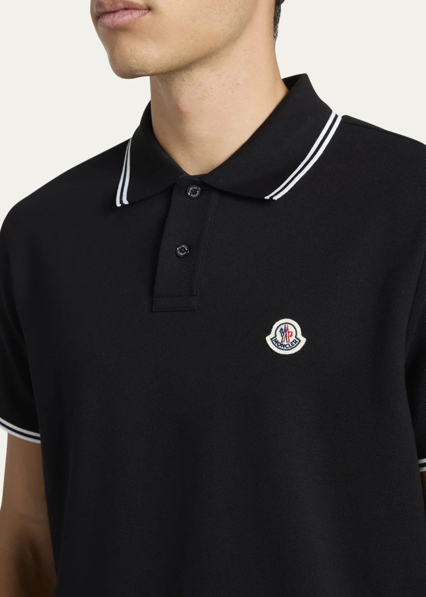MonclerMen's Pique Logo Patch Polo Shirt