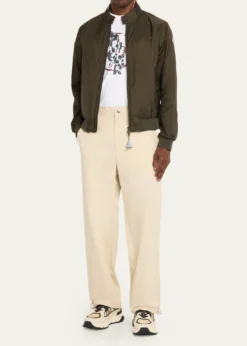 MonclerMen's Reppe Nylon Collar-Logo Full-Zip Jacket