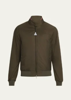 MonclerMen's Reppe Nylon Collar-Logo Full-Zip Jacket