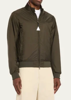 MonclerMen's Reppe Nylon Collar-Logo Full-Zip Jacket