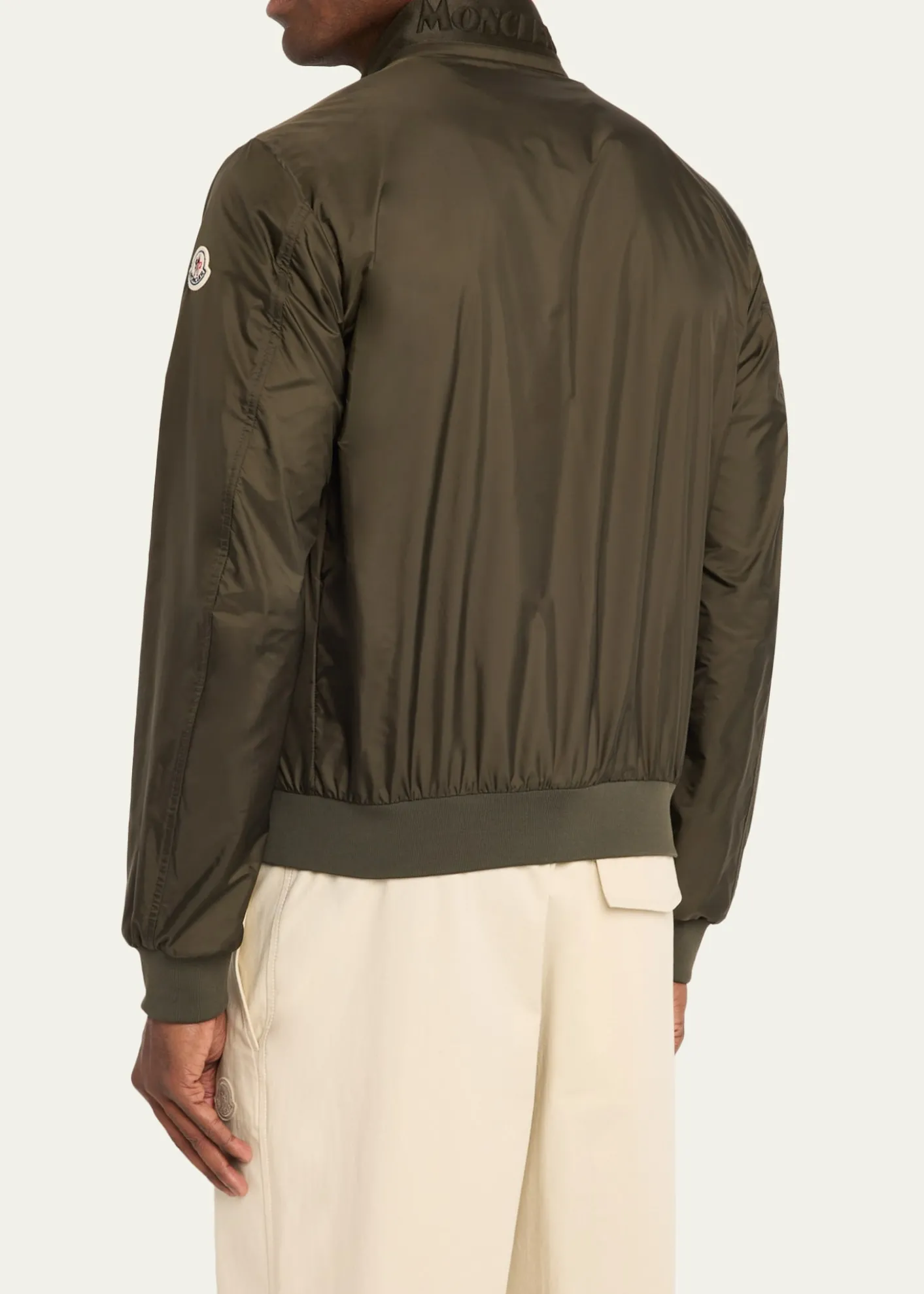 MonclerMen's Reppe Nylon Collar-Logo Full-Zip Jacket