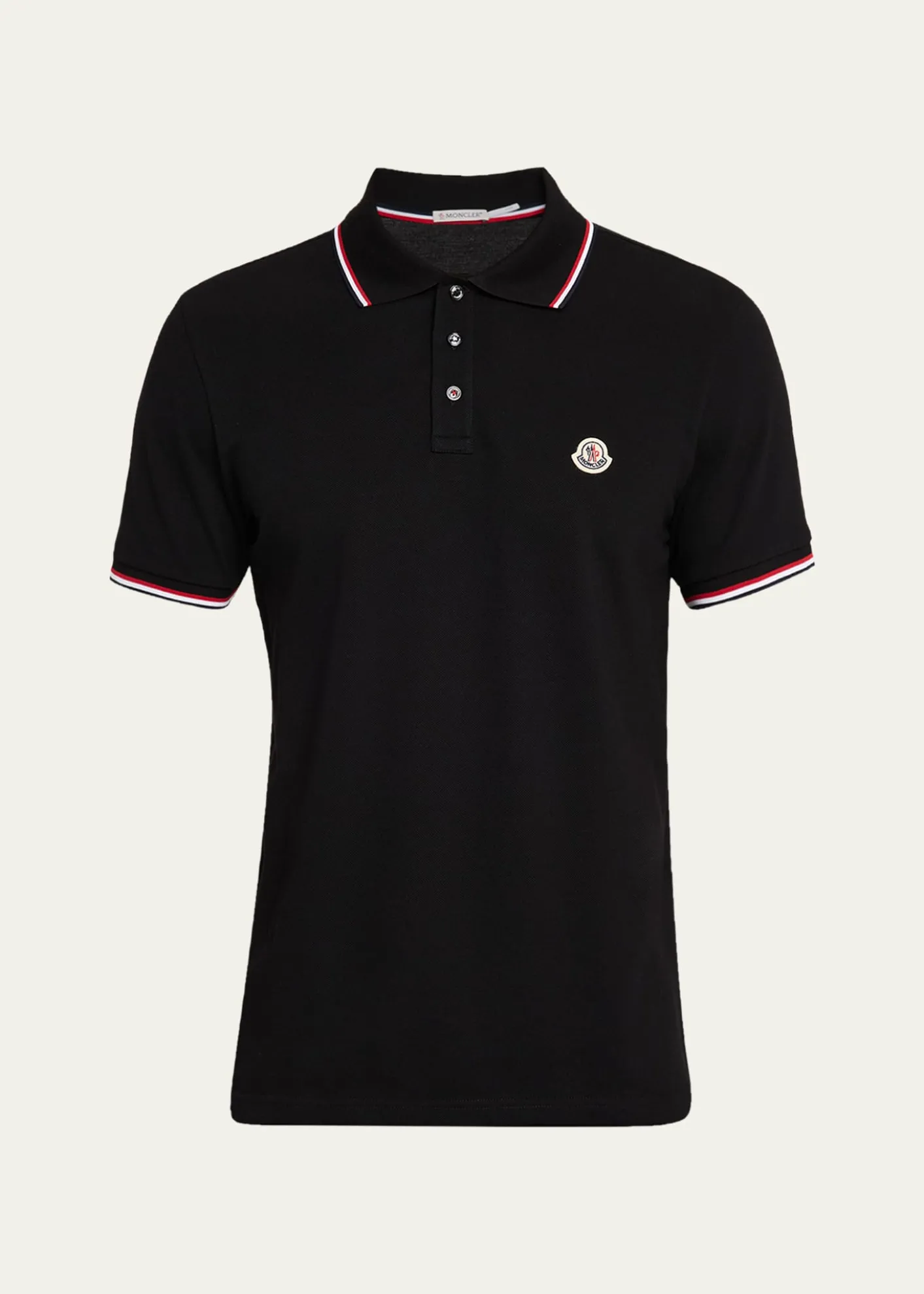 MonclerMen's Short Sleeve Polo with Contrast Sleeves