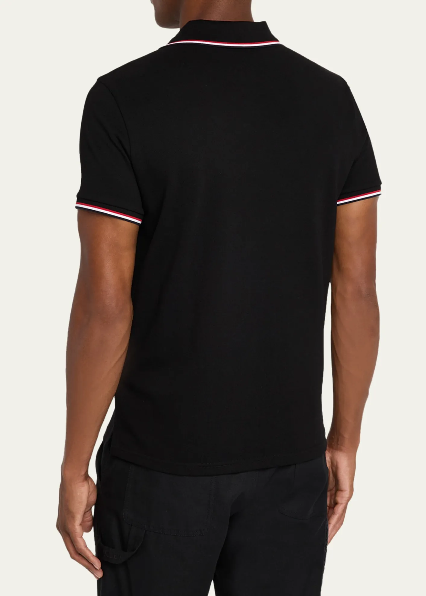 MonclerMen's Short Sleeve Polo with Contrast Sleeves