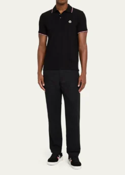 MonclerMen's Short Sleeve Polo with Contrast Sleeves