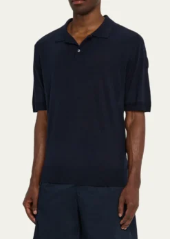 MonclerMen's Silk and Linen Knit Polo Shirt