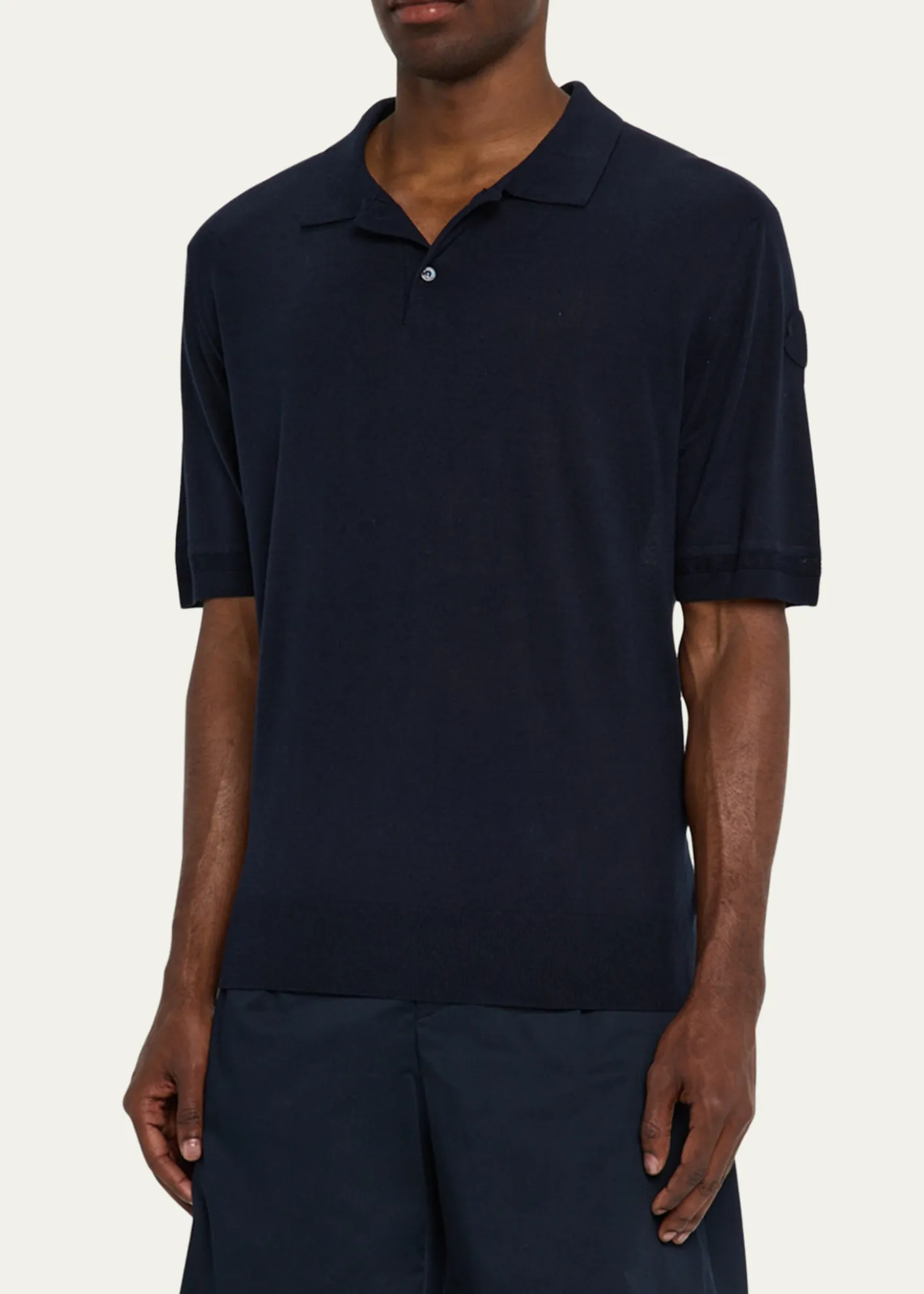 MonclerMen's Silk and Linen Knit Polo Shirt