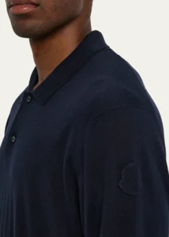 MonclerMen's Silk and Linen Knit Polo Shirt