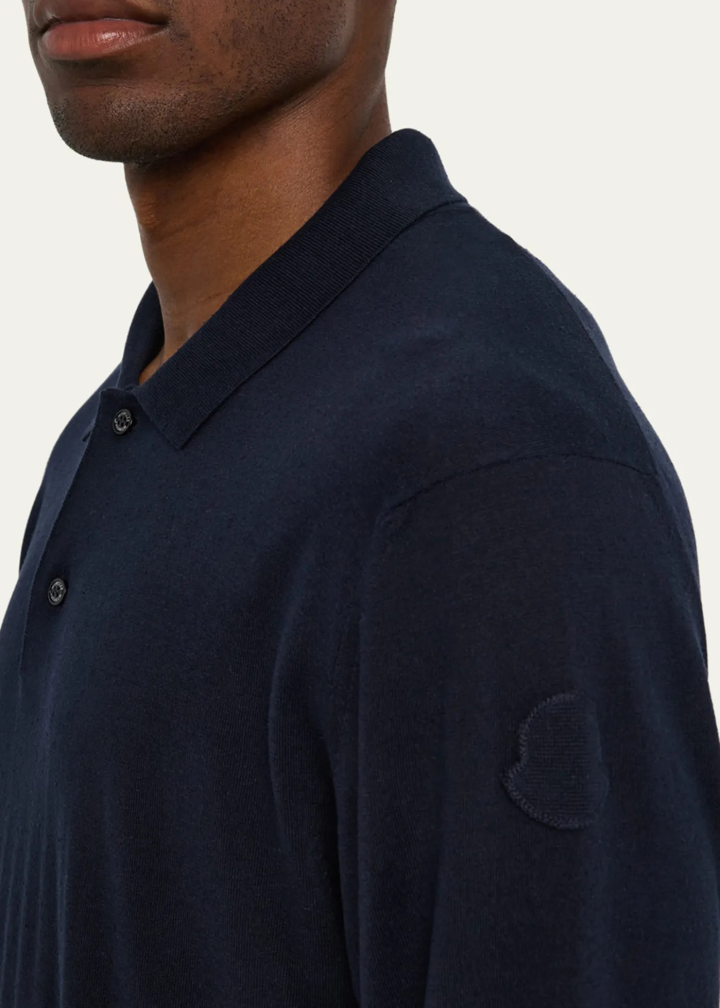 MonclerMen's Silk and Linen Knit Polo Shirt