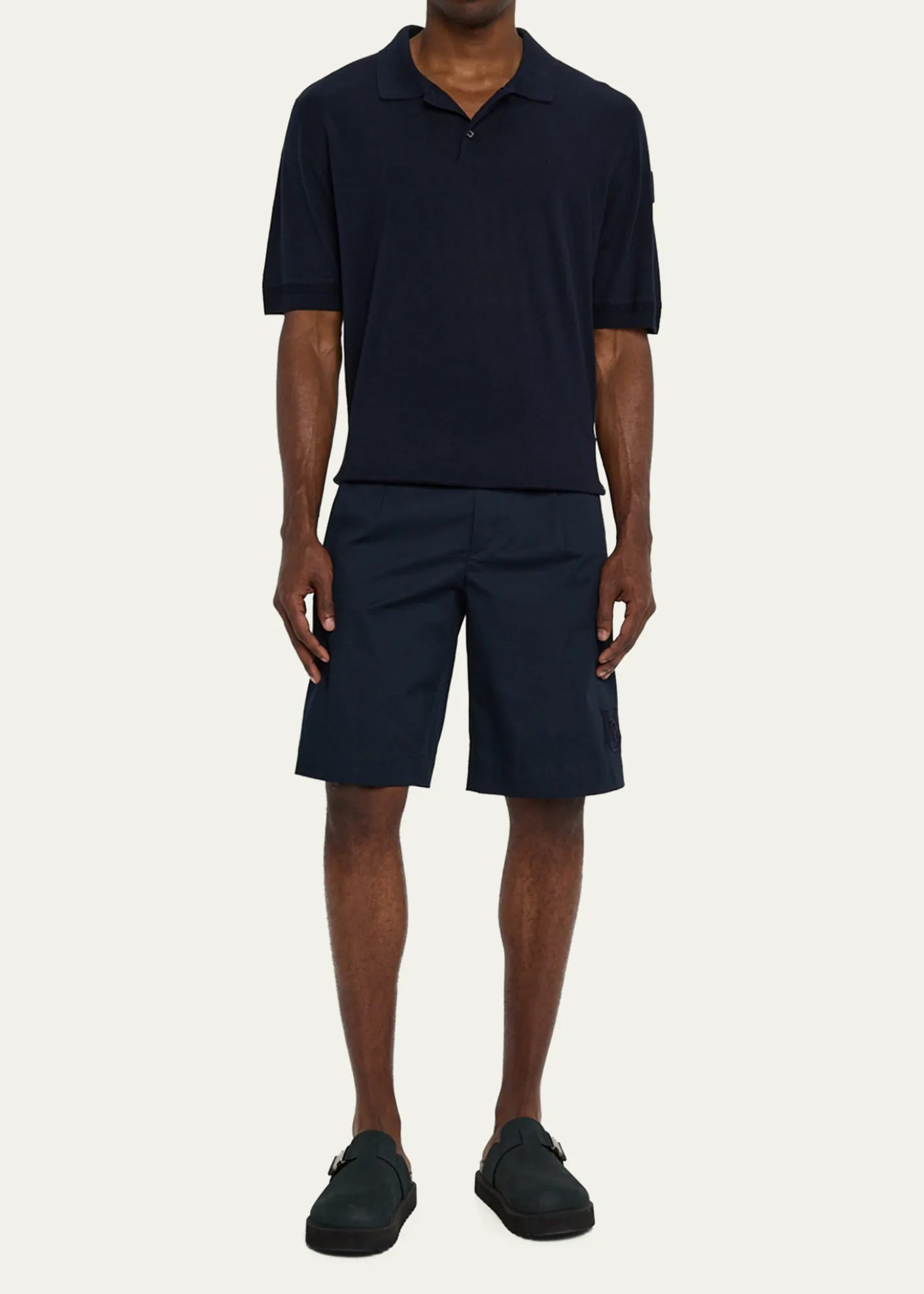 MonclerMen's Silk and Linen Knit Polo Shirt