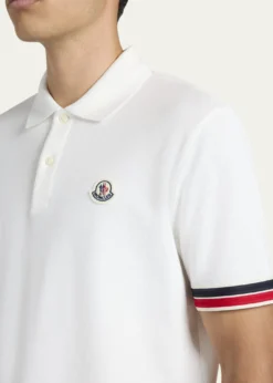 MonclerMen's Striped-Trim Pique Polo Shirt