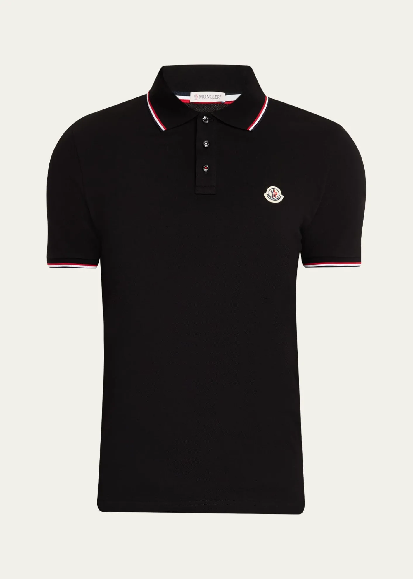 MonclerMen's Stripe-Trim Cotton Polo Shirt