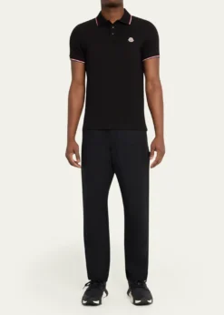 MonclerMen's Stripe-Trim Cotton Polo Shirt