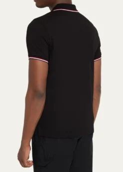 MonclerMen's Stripe-Trim Cotton Polo Shirt