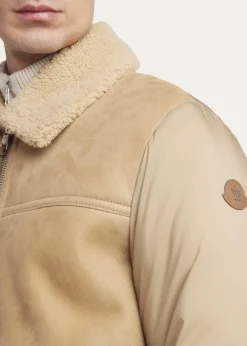 MonclerMen's Tonnay Leather and Down Quilted Jacket