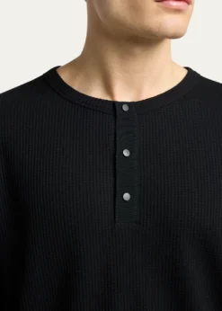 MonclerMen's Waffle Knit Long-Sleeve Henley T-Shirt