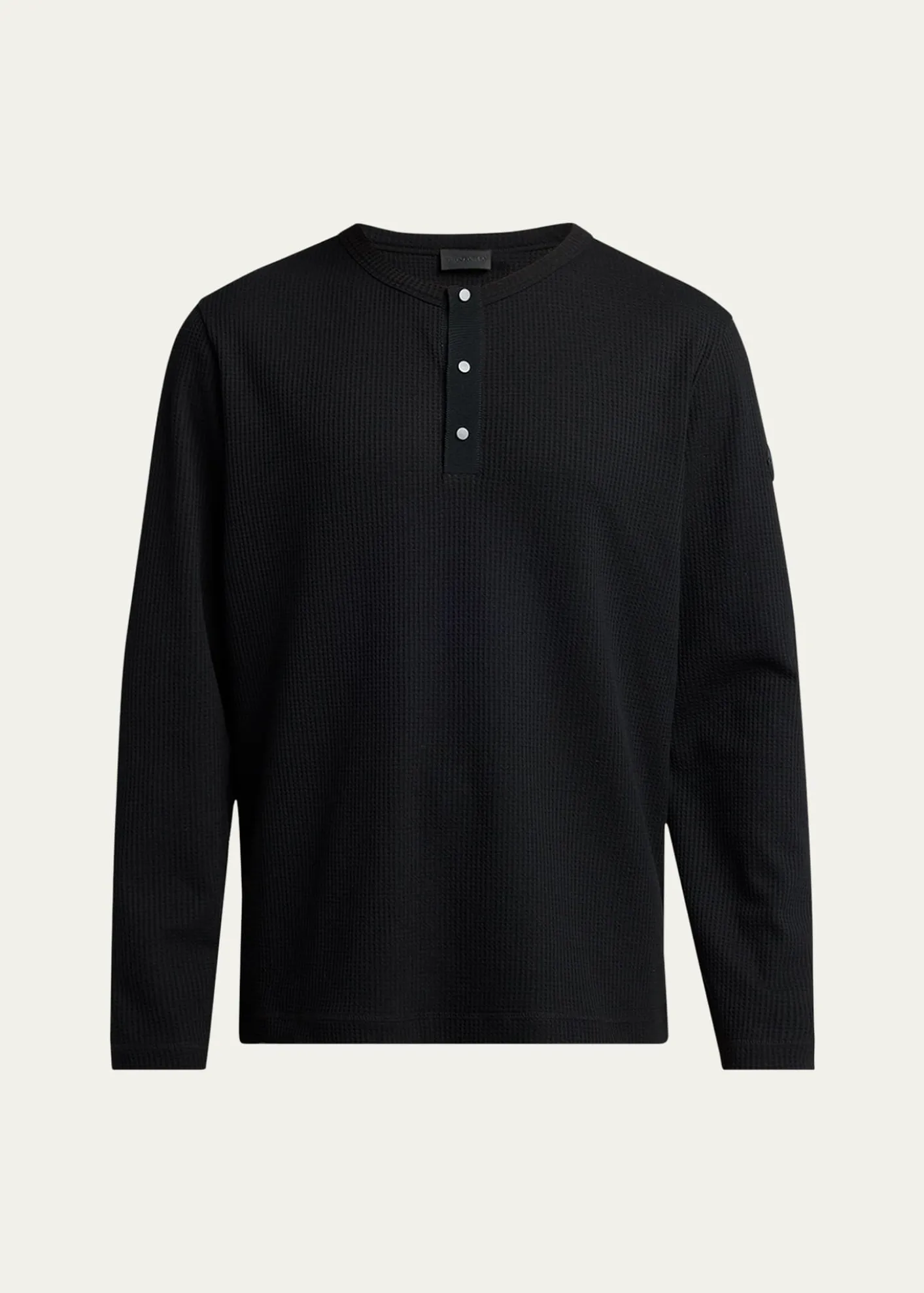 MonclerMen's Waffle Knit Long-Sleeve Henley T-Shirt