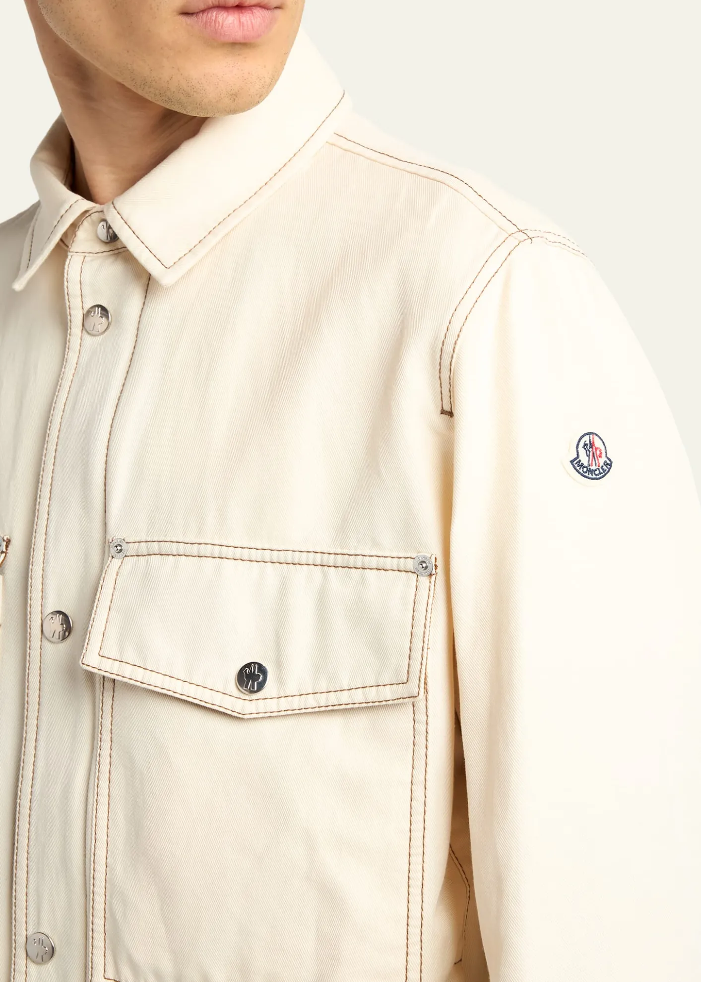 MonclerMen's Watagua Cotton and Flax Snap-Front Shirt Jacket