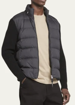 MonclerMen's Wool Knit Padded Jacket With Hood