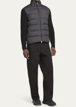 MonclerMen's Wool Knit Padded Jacket With Hood