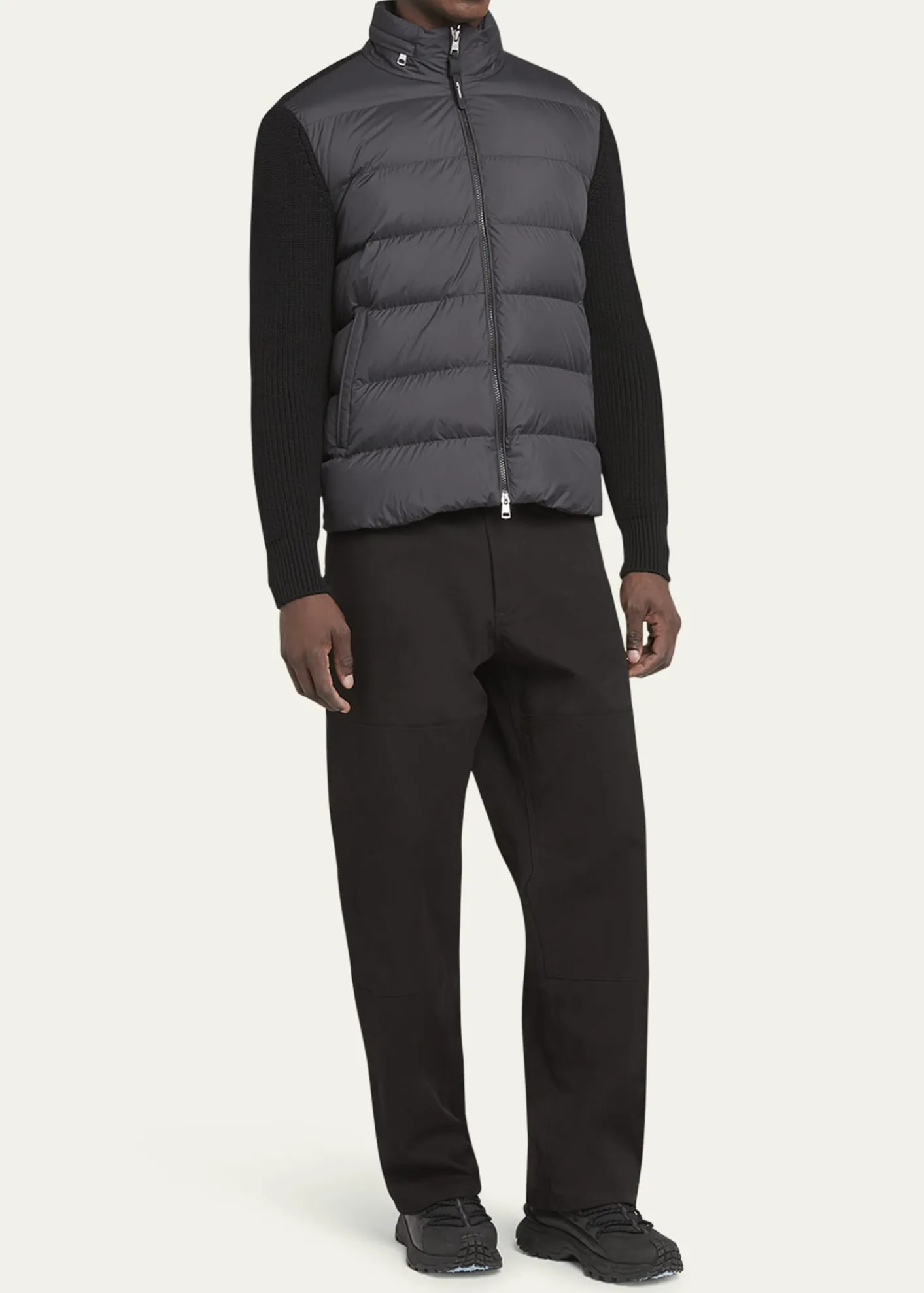 MonclerMen's Wool Knit Padded Jacket With Hood