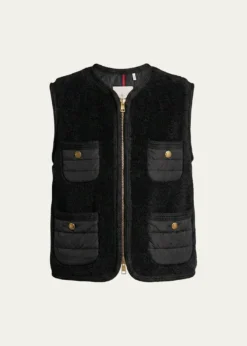 MonclerMimosas Braided Trim Teddy Down Vest