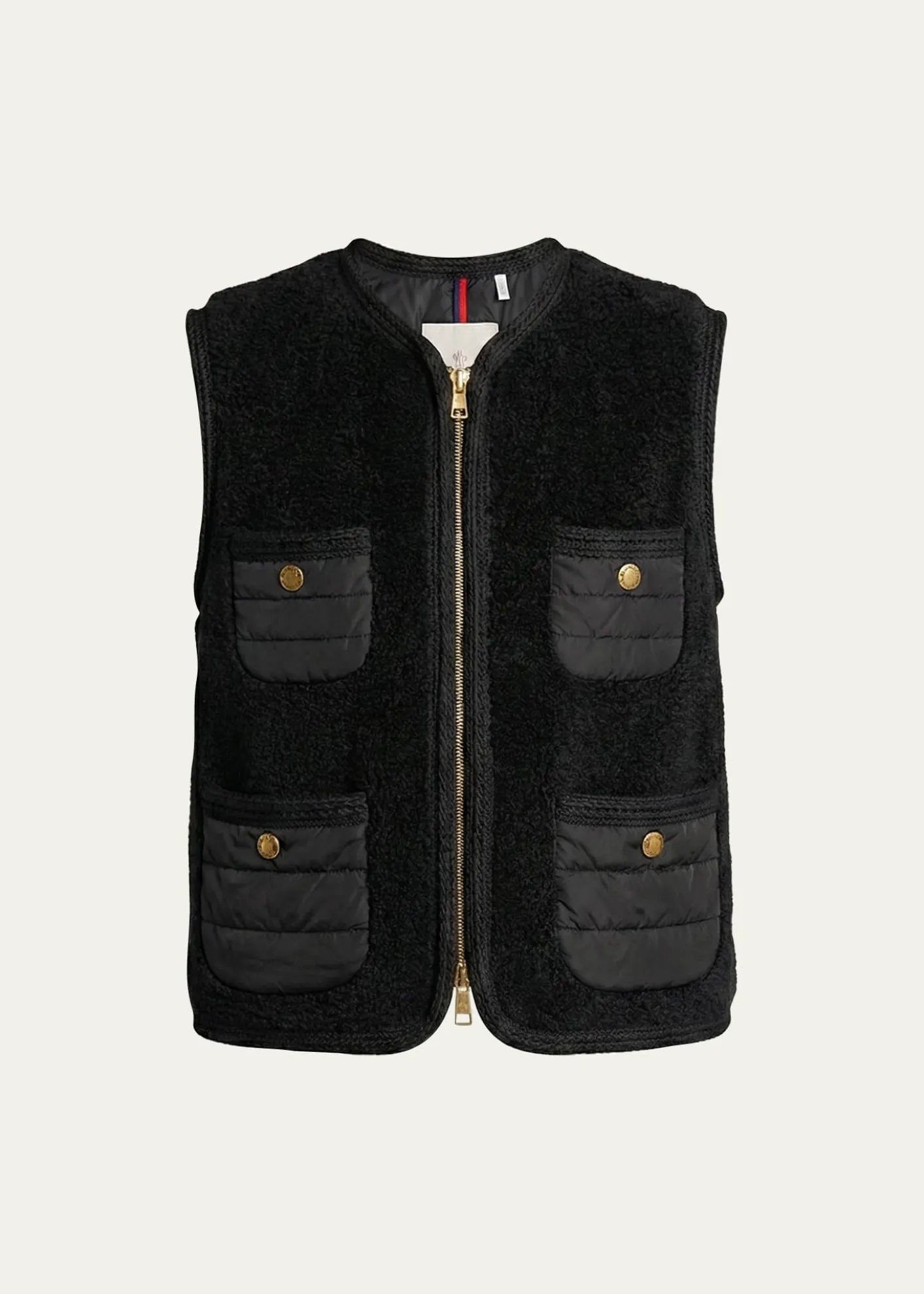 MonclerMimosas Braided Trim Teddy Down Vest