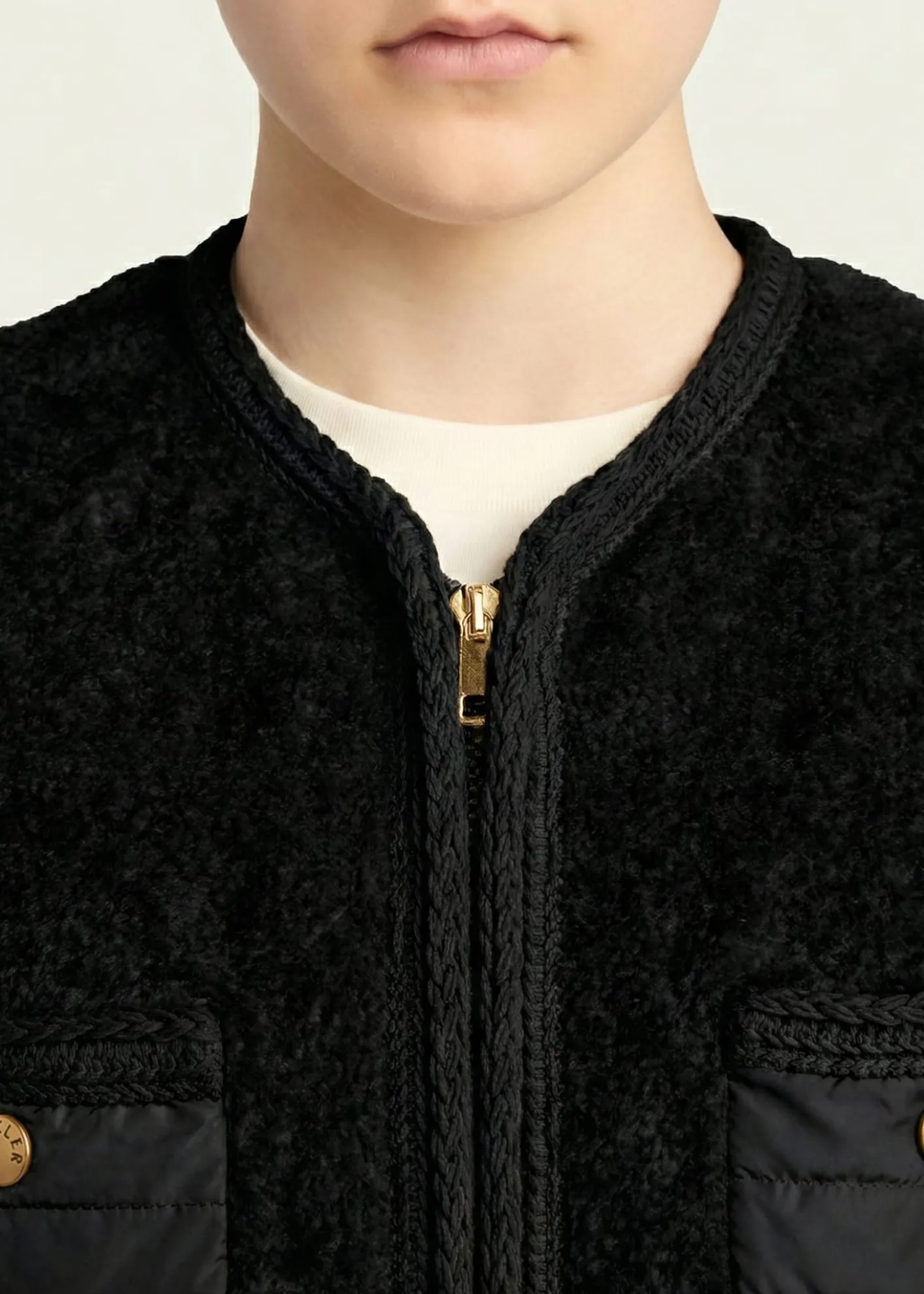 MonclerMimosas Braided Trim Teddy Down Vest
