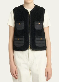 MonclerMimosas Braided Trim Teddy Down Vest