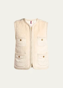MonclerMimosas Braided Trim Teddy Down Vest