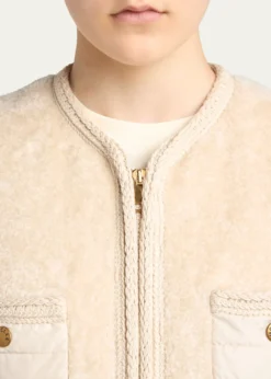 MonclerMimosas Braided Trim Teddy Down Vest